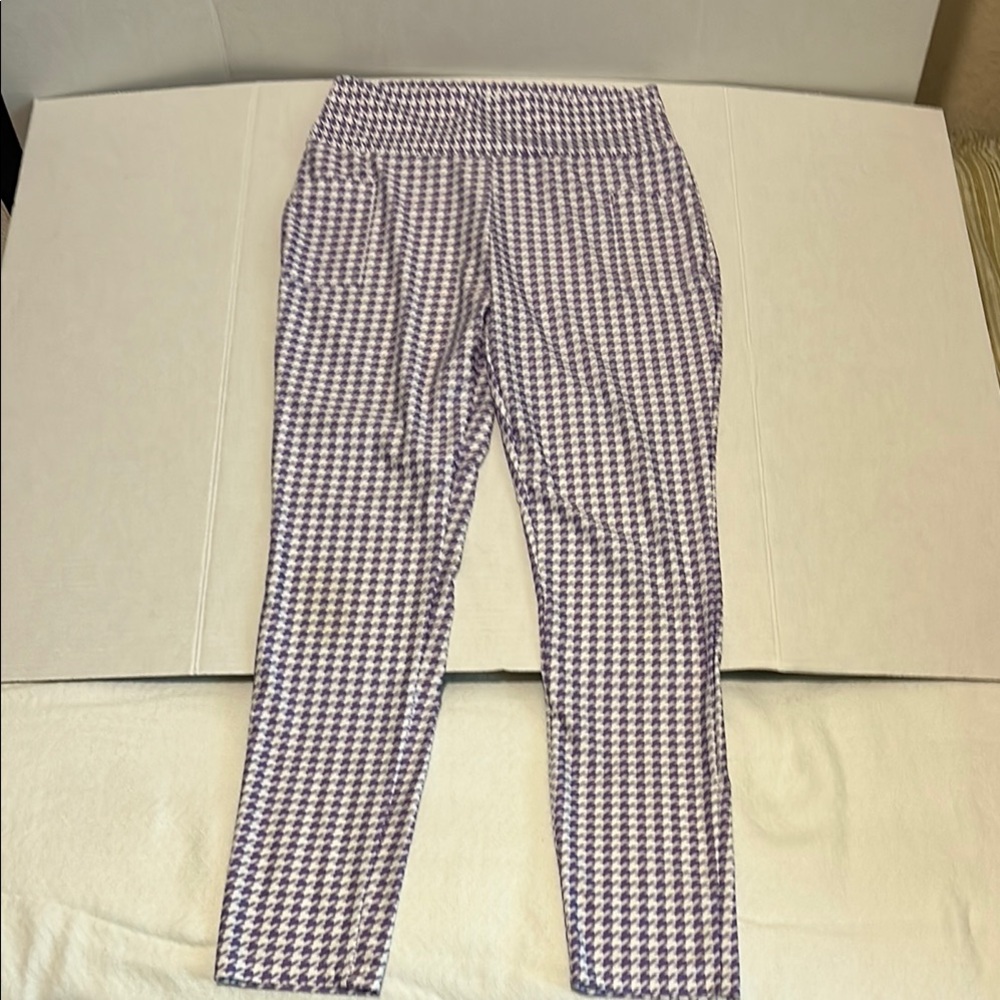 Lily Size S/M CutePurple and White Houndstooth Leggings with side pockets